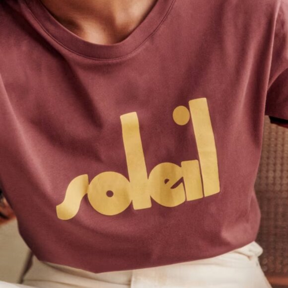 Sézane x Maddy Nye Soleil T-Shirt | Maroon - Picture 3 of 5